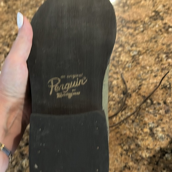 Leather and khaki fabric lace up boot - Picture 6 of 6